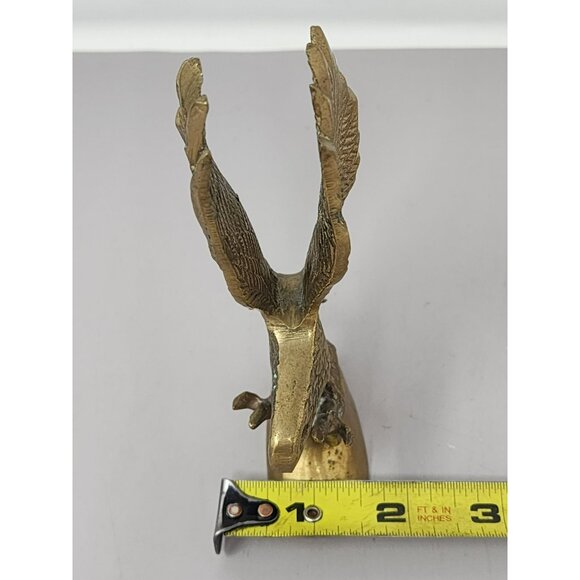 Vintage Antique Finish Brass Eagle Raptor Figurine Sculpture - Picture 9 of 10